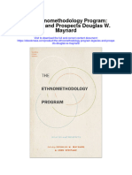 Download The Ethnomethodology Program Legacies And Prospects Douglas W Maynard full chapter