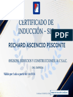 Certificate For RICHARD ASCENCIO PISCONTE For - Evaluaci - N de Inducci - N de ...