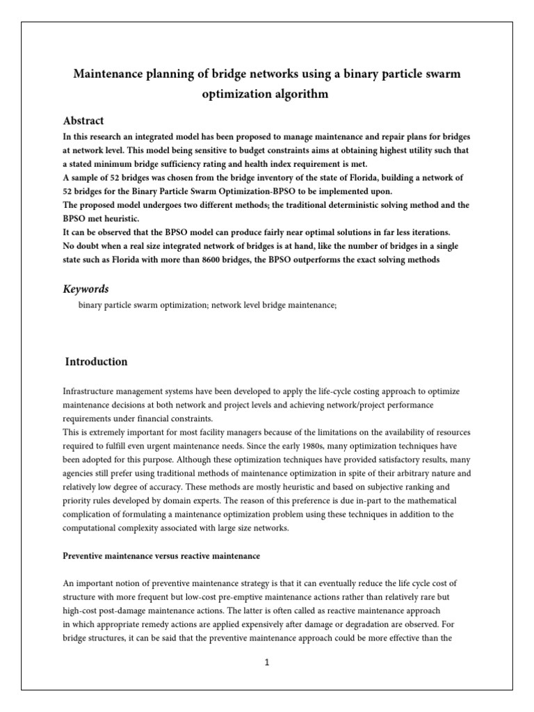 Bridge Maintenance Optimization Model | PDF | Mathematical Optimization ...
