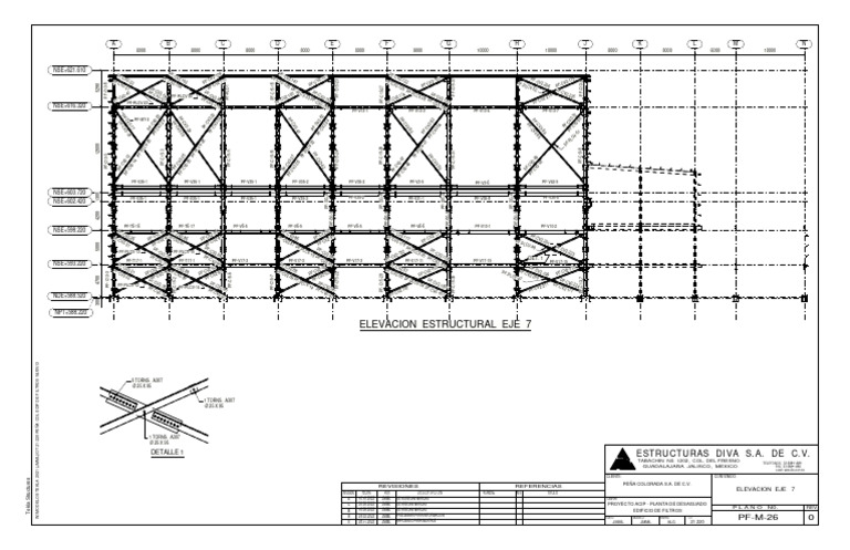 Tekla Structures Elevation Eje 7 Detail | PDF