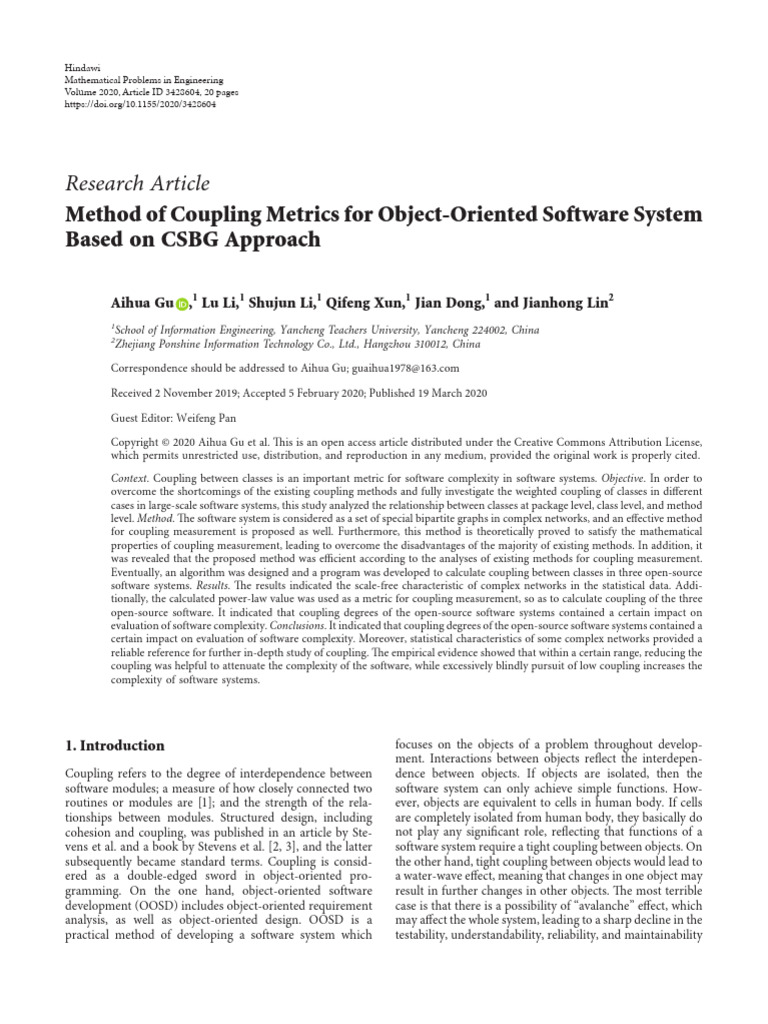Method of Coupling Metrics For Object-Oriented Sof | PDF | Class ...