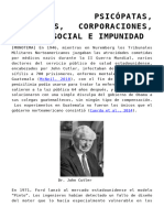 Psicopatas, Políticos, Corporaciones, Control Social e Impunidad