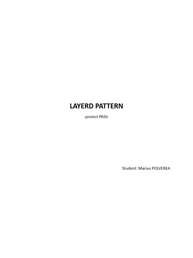 Pass - Layerd Pattern | PDF