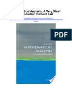 Download Mathematical Analysis A Very Short Introduction Richard Earl full chapter