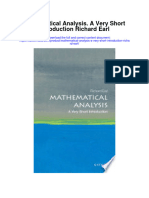 Mathematical Analysis A Very Short Introduction Richard Earl Full Chapter