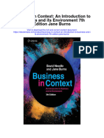 Business in Context An Introduction To Business and Its Environment 7Th Edition Jane Burns Full Chapter