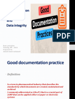 Good Documentation Practices and Data Integrity 
