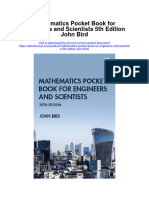 Mathematics Pocket Book For Engineers and Scientists 5Th Edition John Bird Full Chapter