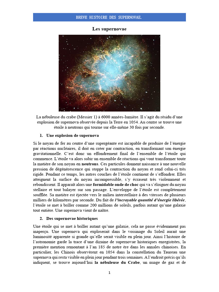 Histoire et types de supernovae | PDF | Étoiles | Supernova