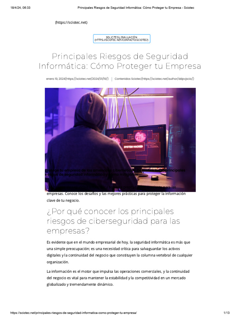 Principales Riesgos de Seguridad Informática - Cómo Proteger Tu Empresa ...