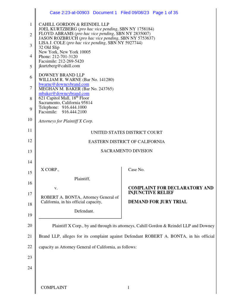 Gov Uscourts Caed 433955 1 0 | PDF | First Amendment To The United ...