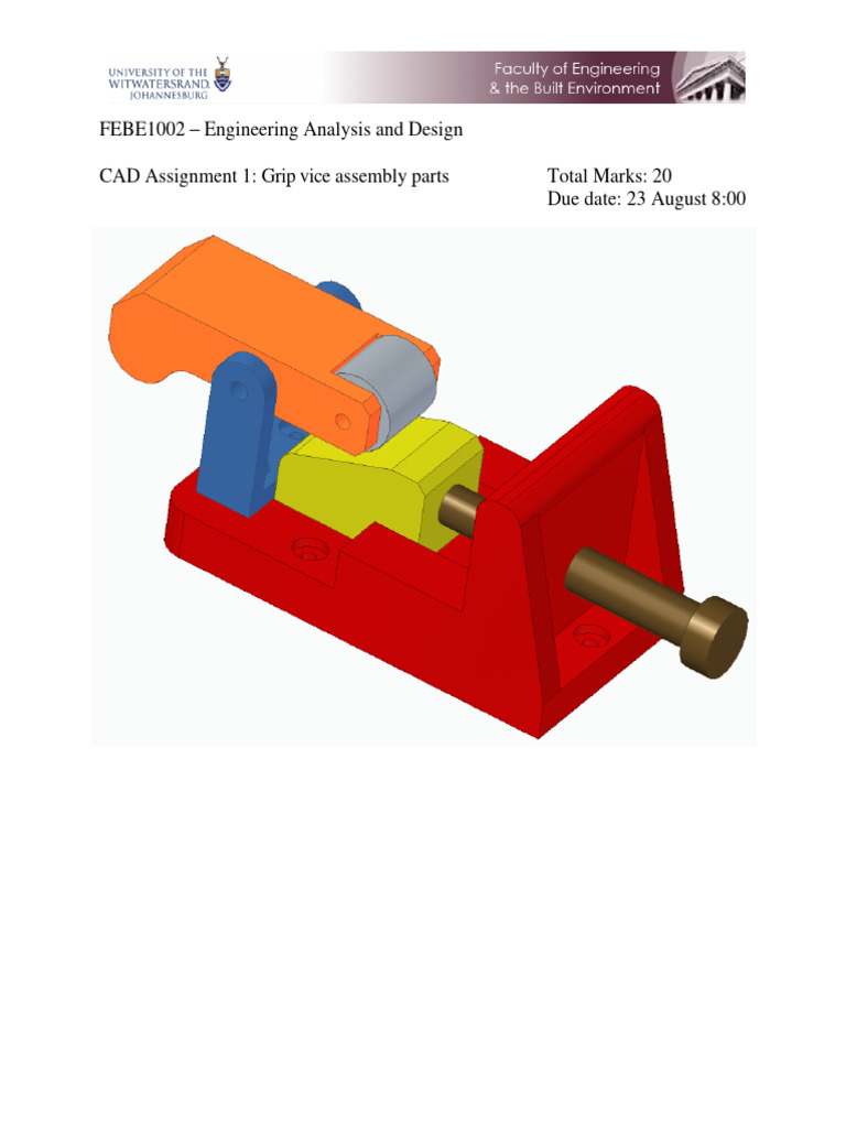 Grip Vice CAD Assembly Assignment | PDF