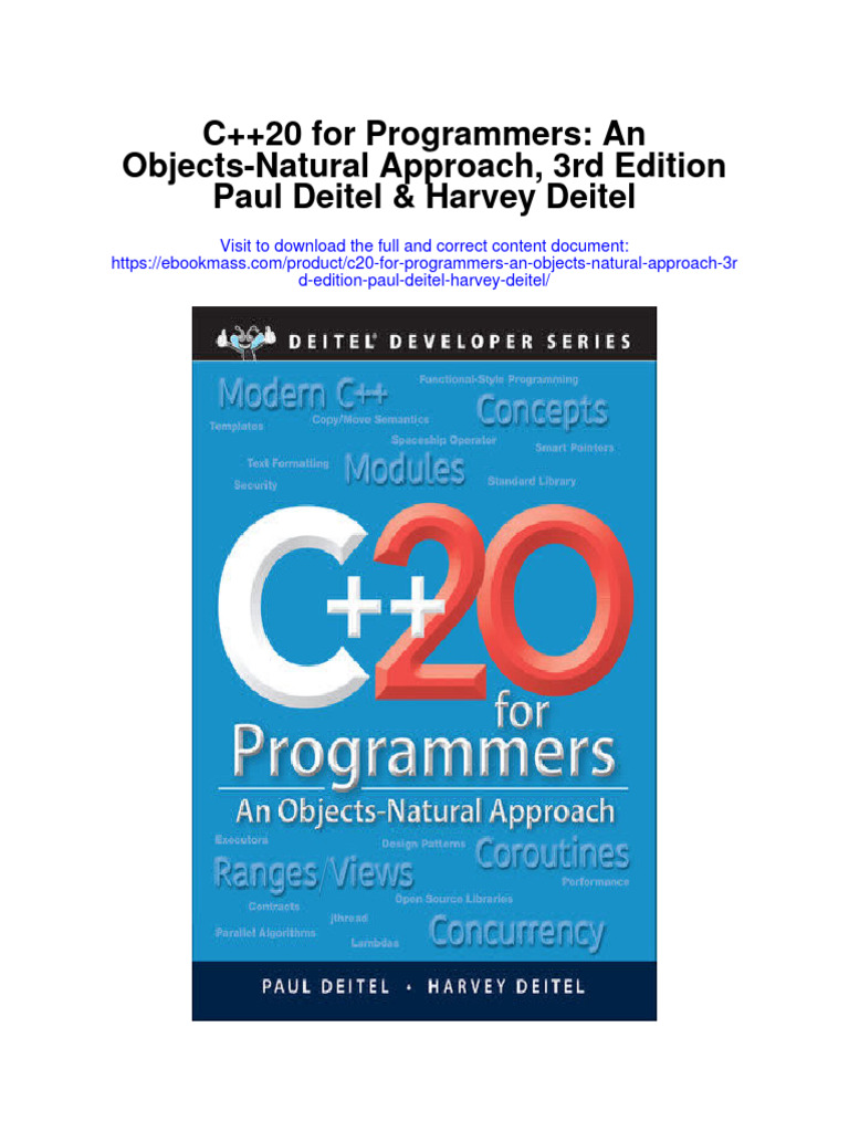 C20 For Programmers An Objects Natural Approach 3Rd Edition Paul Deitel ...