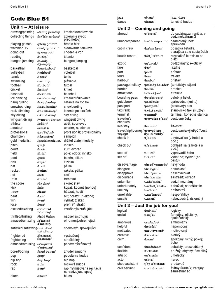 Sl code blue b1 pdf