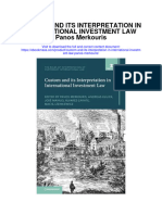 Custom and Its Interpretation in International Investment Law Panos Merkouris Full Chapter