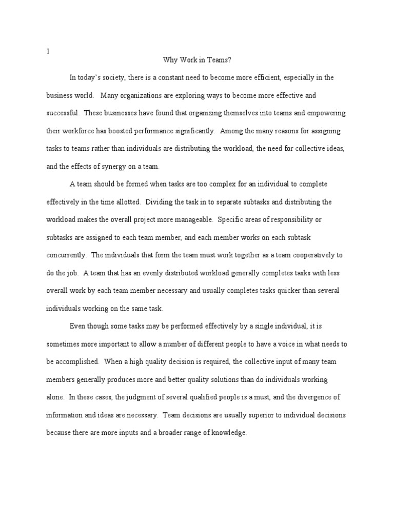 What is teamwork pdf picture