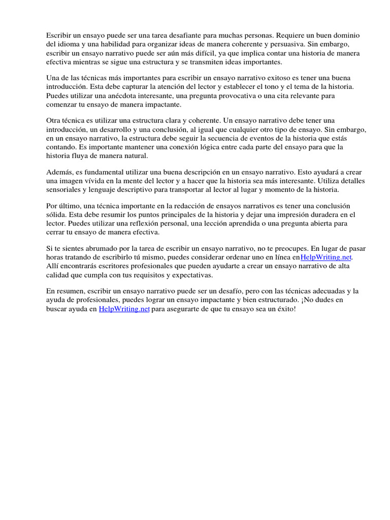 T cnicas de redacci n de ensayos narrativos download free pdf