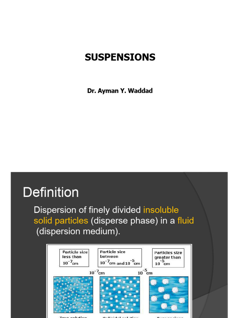 Understanding Pharmaceutical Suspensions | PDF | Suspension (Chemistry ...