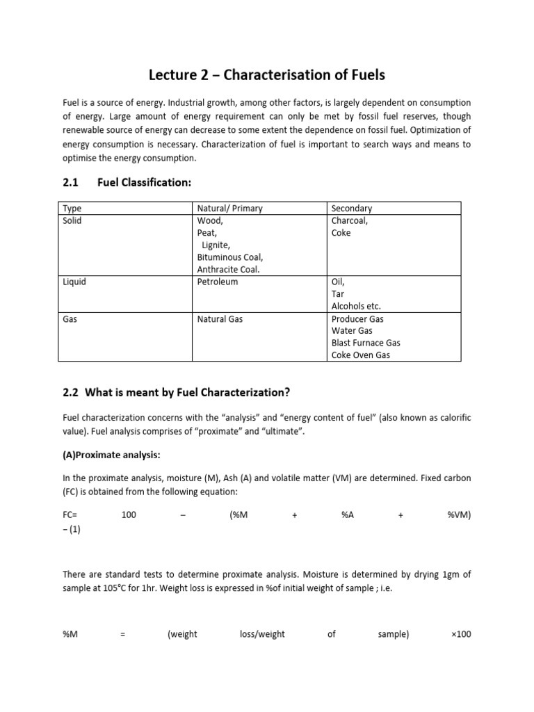 Fuel Characterization and Analysis Guide | PDF | Coke (Fuel) | Coal