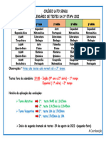 Calendário TESTE 3 Etapa 2022