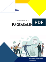 Course Material No. 2 Pagsasalin