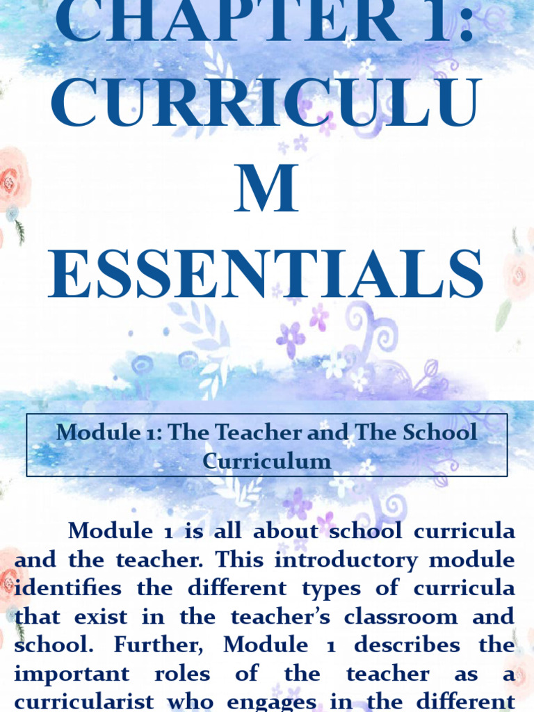 Understanding School Curriculum Essentials | PDF | Curriculum | Teachers