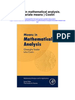 Means in Mathematical Analysis Bivariate Means Costin Full Chapter