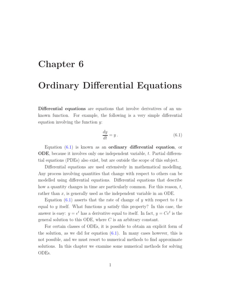 Solving Ordinary Differential Equations | PDF | Equations ...