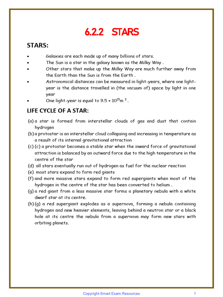 6 2 2-Stars | PDF | Stars | Nebula
