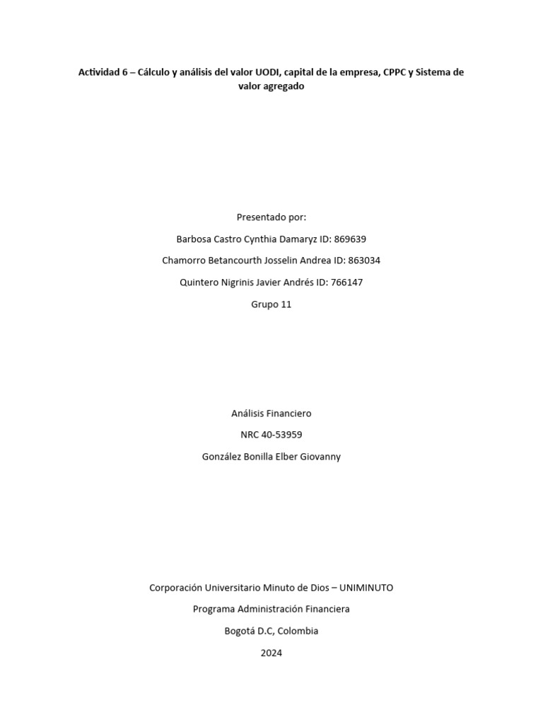 Actividad 6 informe c lculo y an lisis del uodi capital de la