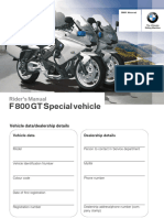 BMW F800GT Special Vehicle Riders Manual