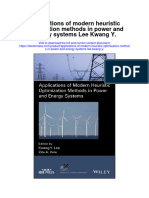 Applications of Modern Heuristic Optimization Methods in Power and Energy Systems Lee Kwang Y Full Chapter