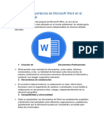 EL Uso y La Importancia de Microsoft Word en El Entorno Laboral