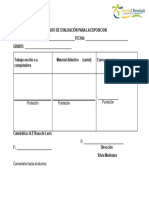 Formato de Evaluación Sobre La Dramatización de Los Primeros Auxilios