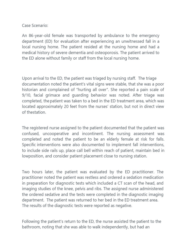 Case Scenario NCM 103 1 | PDF | Surgery | Nursing
