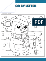 Christmas Coloring Page Activity Worksheet in Blue and White Festive and Lined Style