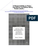 Virtue and Responsibility in Policy Research and Advice 1St Edition Berry Tholen Auth All Chapter