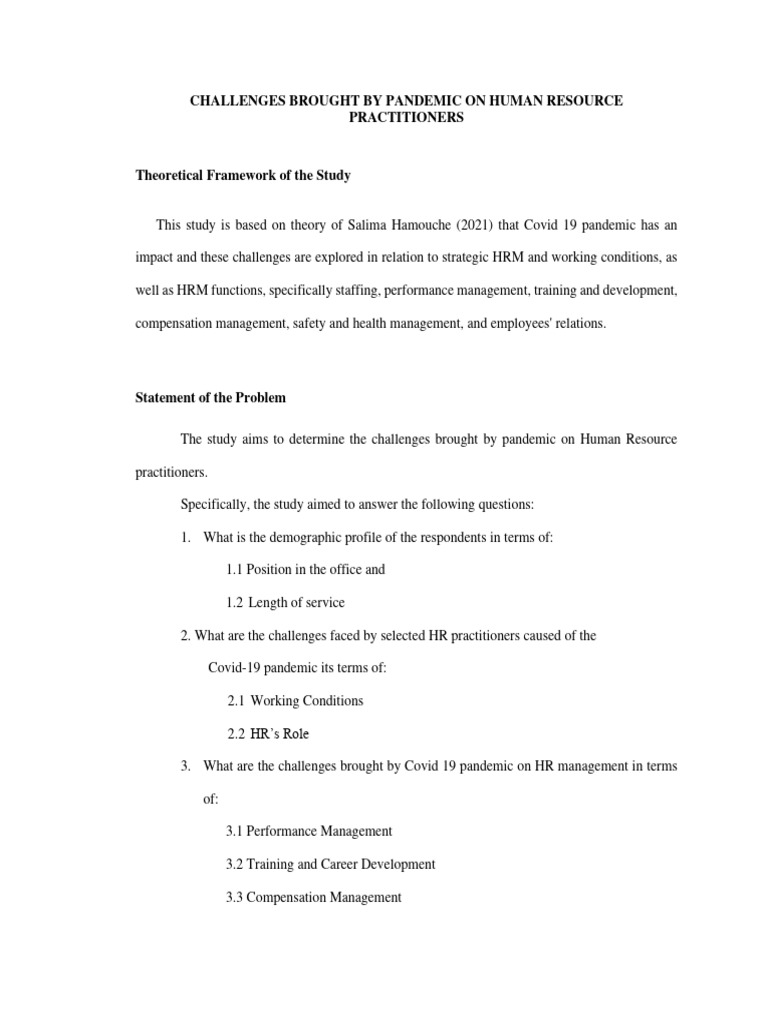 HR Challenges During COVID-19 Pandemic | PDF | Human Resource ...