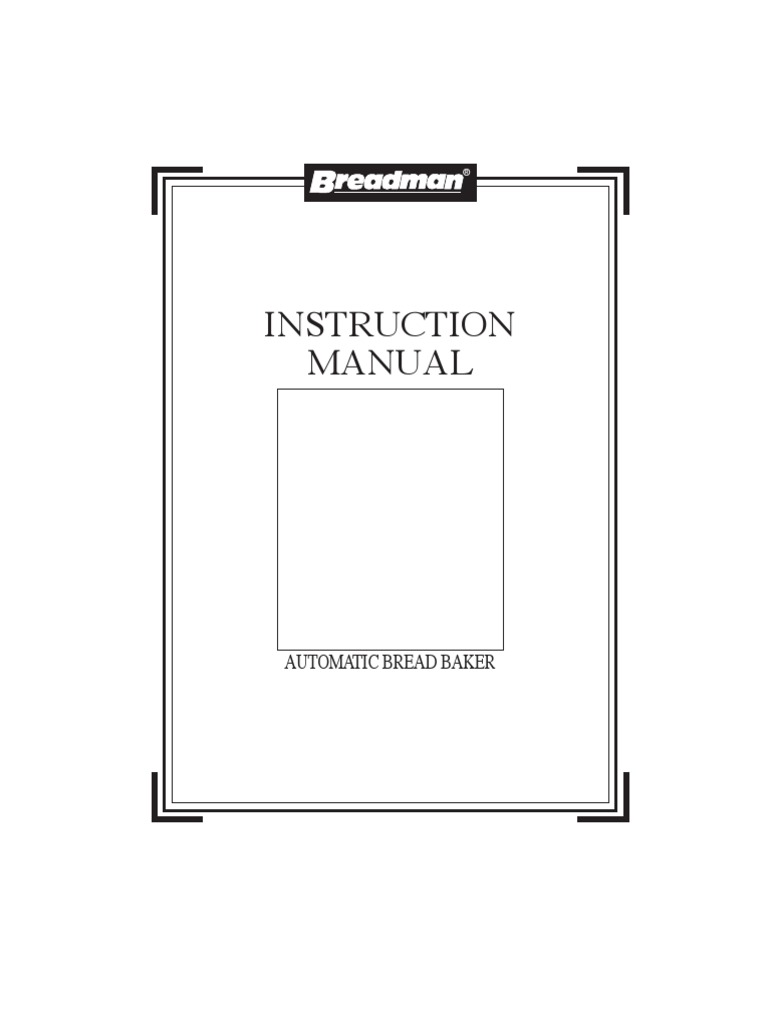 Breadman Bread Machine Manual Tr555lc