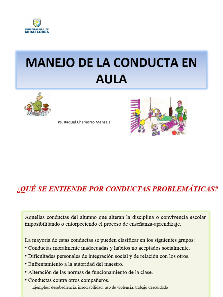 Manejo de Conductas en el Aula | PDF | Comportamiento | Maestros
