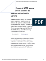 Acord În Cadrul NATO Asupra Trimiterii de Sisteme de Apărare Antiaeriană În Ucraina