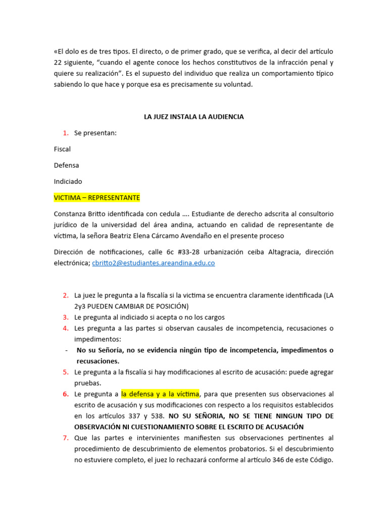 AUDIENCIA CONCENTRADA | PDF | Justicia | Crimen y violencia