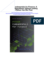 Download Python Fundamentals For Finance A Survey Of Algorithmic Options Trading With Python Van Der Post all chapter