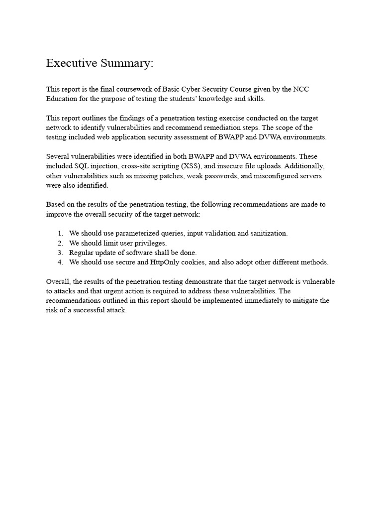 Penetration Testing Report: Web App Security | PDF | Http Cookie ...