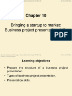 Chapter 10 Bringing A Startup To Market Business Project Presentation Skills