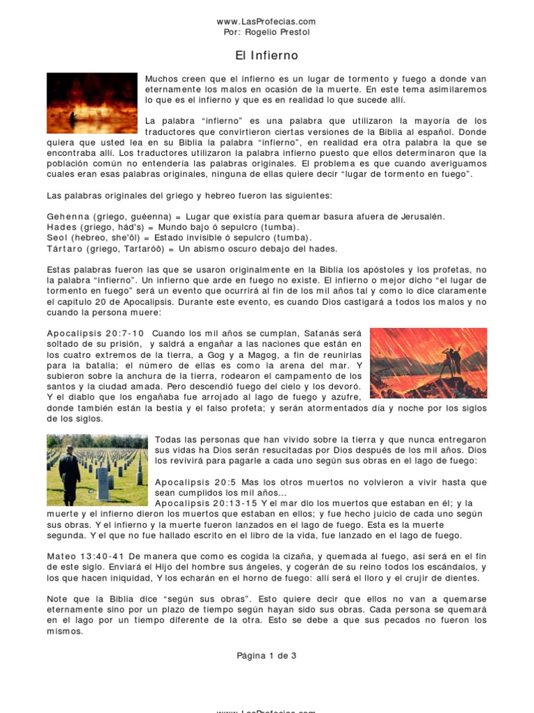 El Infierno según la Biblia: Realidad y Mitos | PDF | Infierno | Incendios