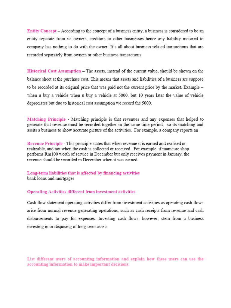 Summary Accounting Pdf Cash Flow Statement Debits And Credits