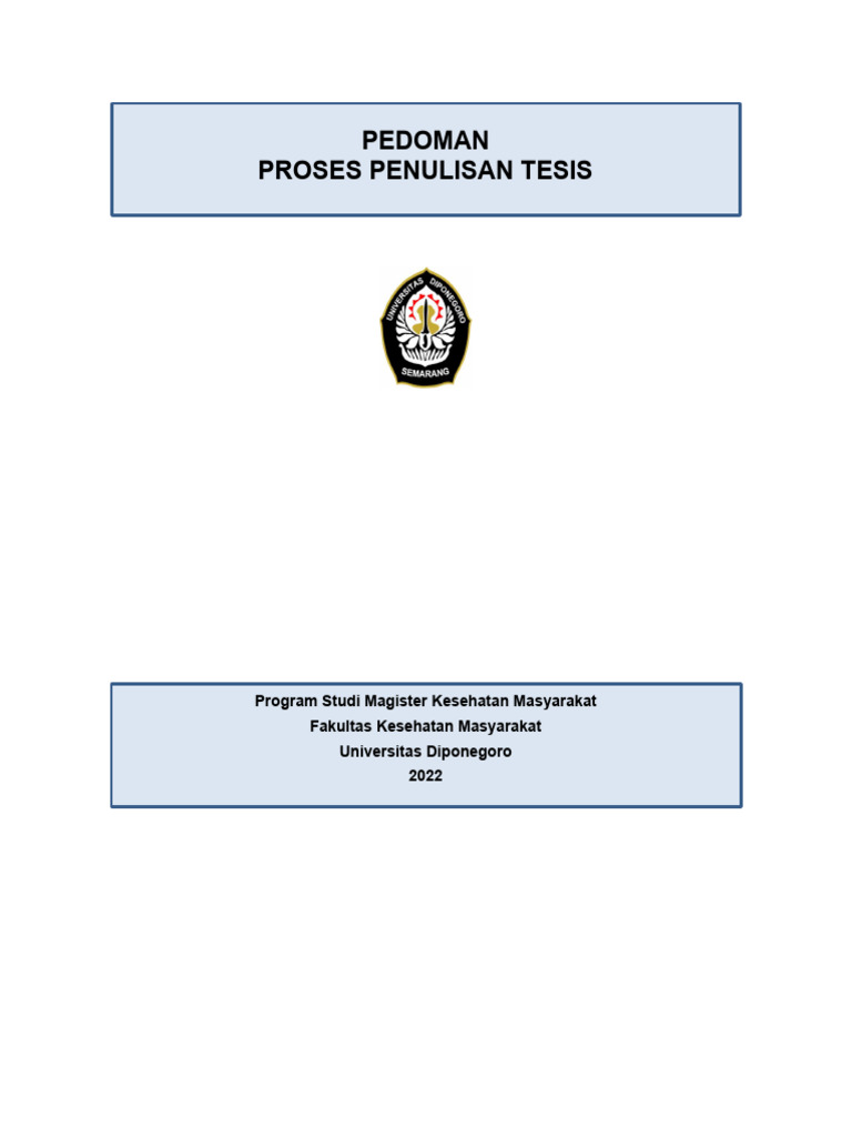 Pedoman Tesis Mkm 2022 Pdf