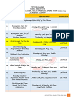 Academic Calender