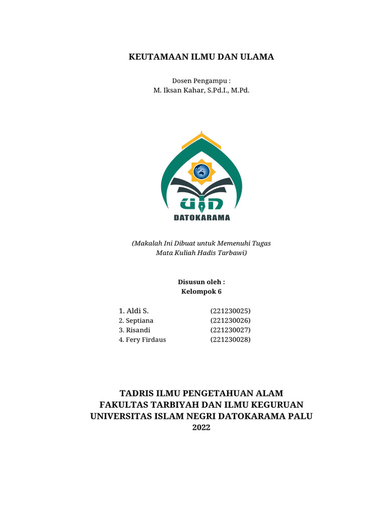 Keutamaan Ilmu dalam Islam | PDF | Ilmu Sosial | Sains & Matematika